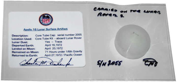 Apollo 16 Lunar Surface Core Tube Cap